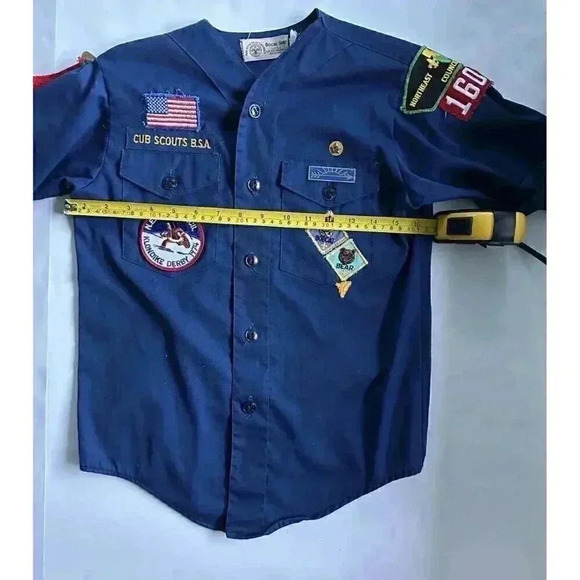 Vintage Boy Scouts of America Cub Scout Uniform Youth Shirt USA Made Size Medium - Picture 9 of 10